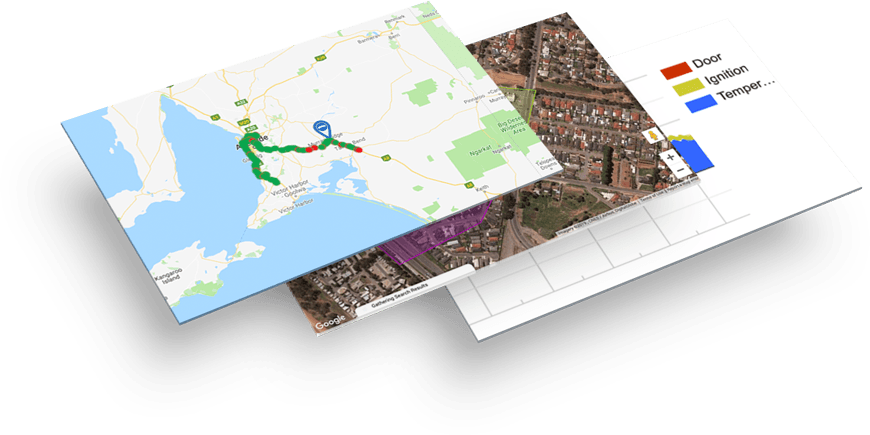 Cloud Based Vehicle Tracking Software Screens, Including Maps, Vehicle Reports, Fleet Alerts & Travel History